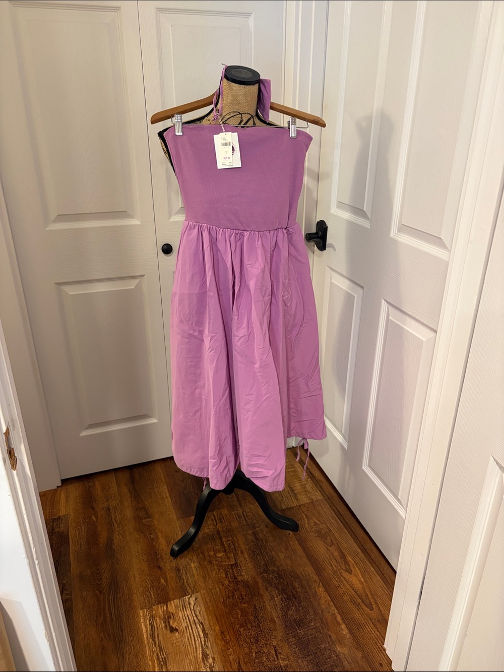 Anthropologie Lavender Strapless Midi bubble Dress